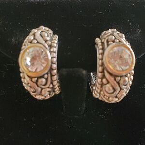 Women's Sparkling Silver Tone Earrings